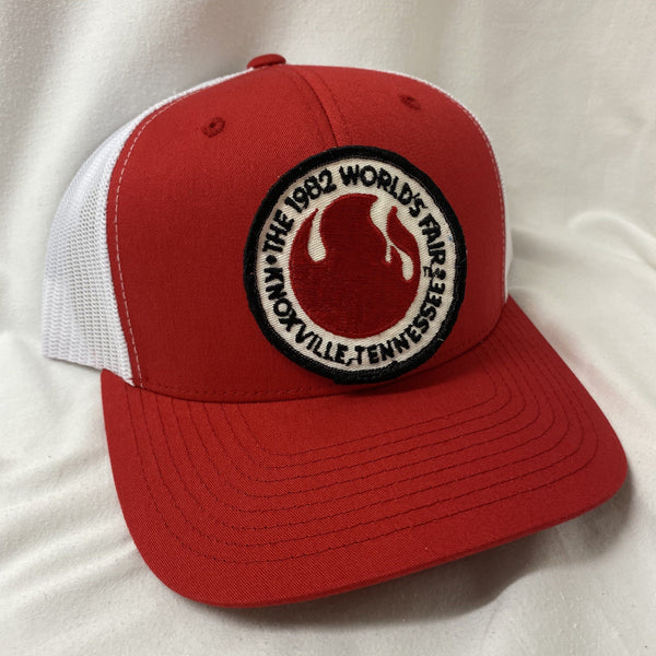 1982 World's Fair - Red Snapback Trucker Hat Horizon Cap Co 