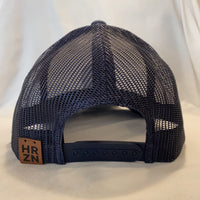 Braves - Navy on White Snapback Trucker Hat Horizon Cap Co 