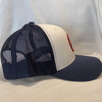 Braves - Navy on White Snapback Trucker Hat Horizon Cap Co 