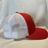 Maryland Crab - White on Red Snapback Trucker Hat Horizon Cap Co 