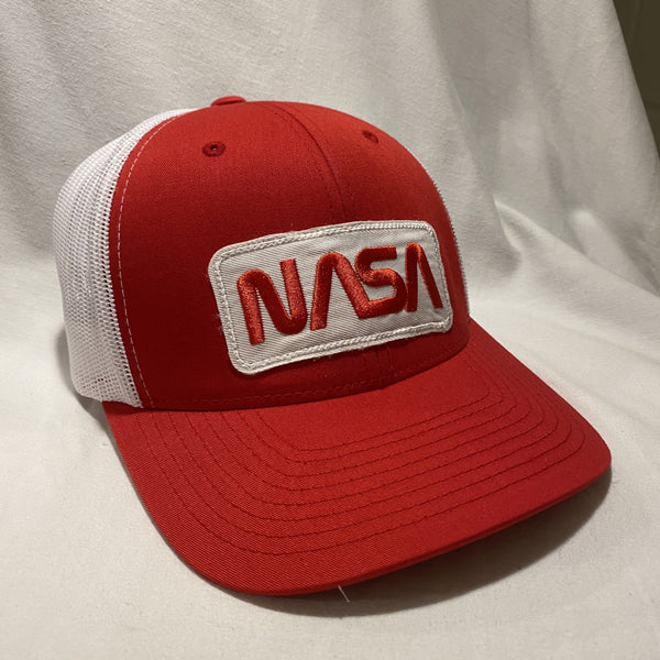 NASA Red Snapback Trucker Hat Horizon Cap Co 