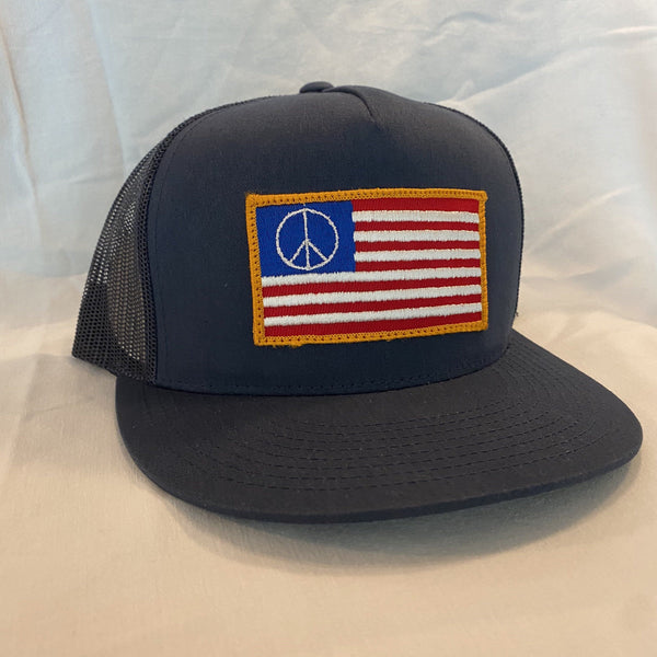 Peace in the USA Snapback Flatbill Hat Horizon Cap Co 