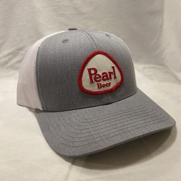 Pearl Beer- Grey Snapback Trucker Hat Horizon Cap Co 