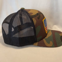 USA Flag Camo Snapback Trucker Hat Horizon Cap Co 