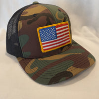 USA Flag Camo Snapback Trucker Hat Horizon Cap Co 